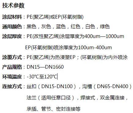 宜昌外PE内EP涂塑钢管技术参数